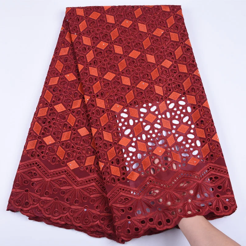 Африканская швейцарская ткань с минималистичными отверстиями Дубай 100% хлопок