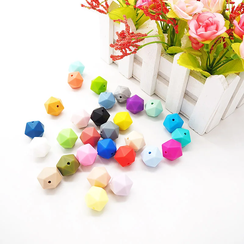 

Chenkai 100 шт. 17 мм силиконовый сосаэдр Прорезыватель бусины Детские геометрические бусины для DIY Детский Прорезыватель ожерелье или браслет аксессуары