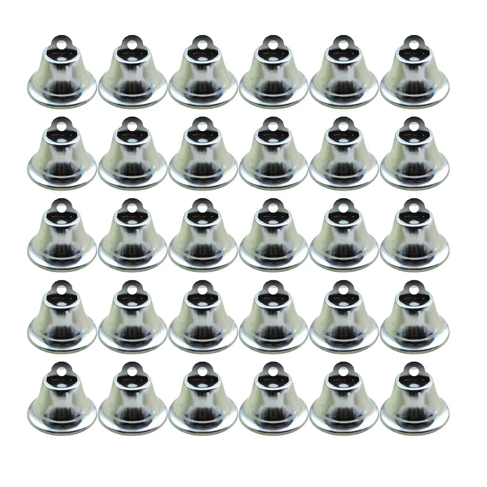 

30x Bells Bright Silver Hanging Jewelry Electroplating for DIY Craft Making