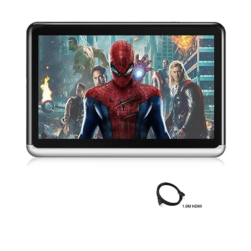 with 1.0m HDMI wire YAZH, Android 6,0, 4500 мА/ч, аккумулятор, автомобильный подголовник, монитор, 1 шт., 1080 HD, с Wi-Fi, Bluetooth, HDMI, выход, USB, SD карта, без cd, DVD плеера - Цвет: with 1.0m HDMI wire