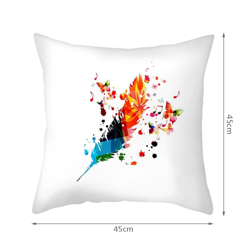 

Cushion-Cover Cartoon Musical Note Pattern Solid Style Peach Skin Pillows Case Sofa Covers for Living Room Bed Decoration Winter