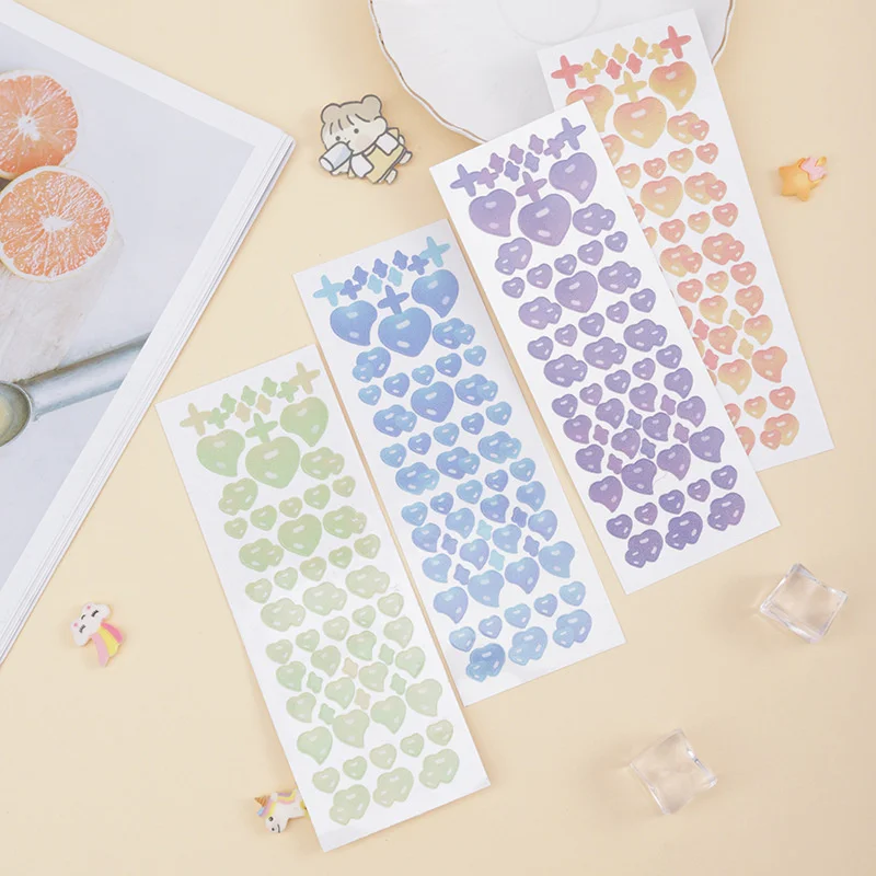 

Ins Gradient Color Love Laser Cute Stickers Sealing Paster Mobile Phone Stationery DIY Decorative Sticker Creative Kawaii Labels