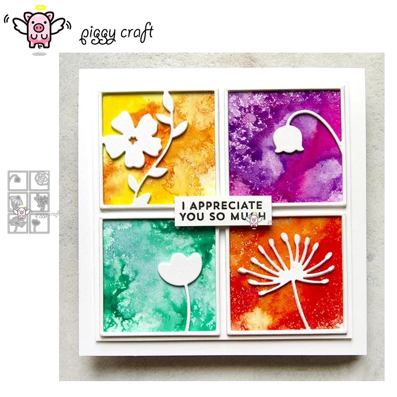 Металлические Вырубные штампы форма для вырезания цветов квадратная рамка