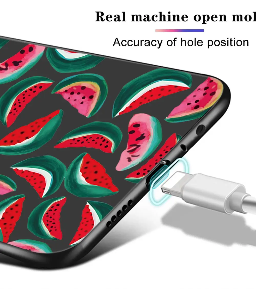 

Strawberry Case For Xiaomi Redmi Note 9 8 7 10X 8T 6 Pro Mi Note 10 9 8 9T Pro SE A3 A2 Lite F1 Phone Cases Black Cover Coque