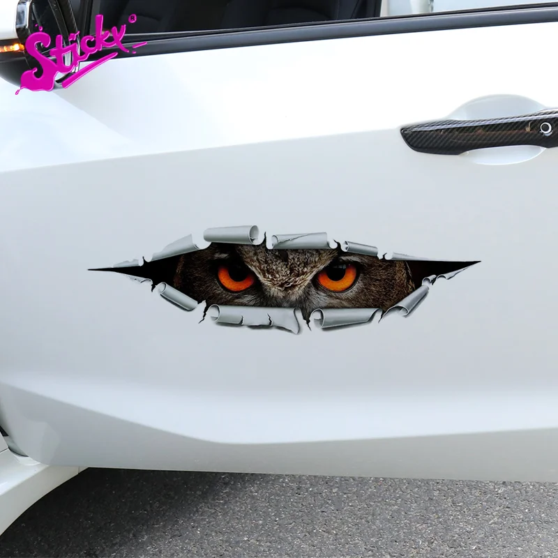 

STICKY Personality Owl 3D Animal Car Sticker Decal Decor Cover Scratches Waterproof The Whole Body Motorcycle Off-road PVC