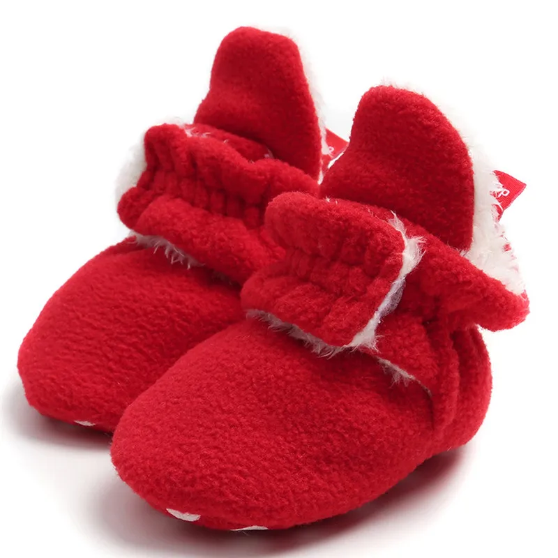 Обувь для мальчика 1 года зимняя Удобная однотонная теплая хлопковая обувь