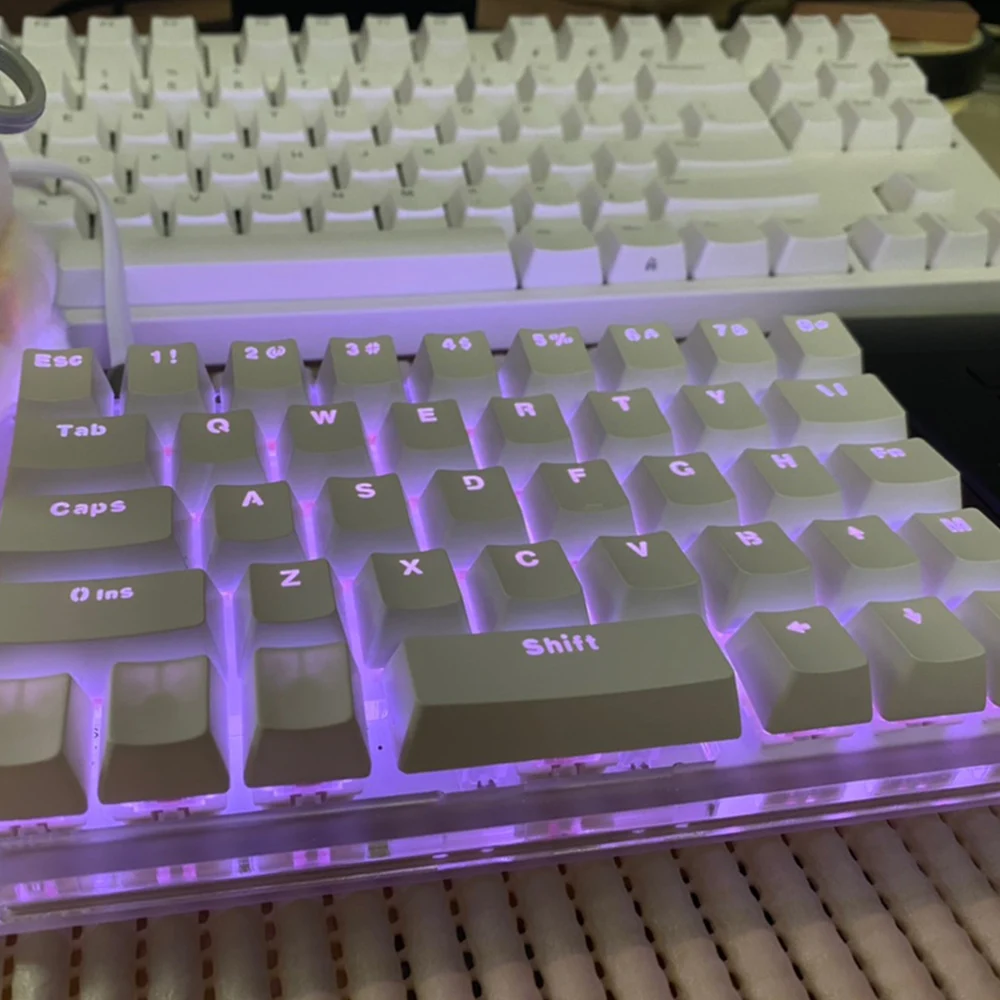 Портативная механическая мини клавиатура с синим светом 40 клавиш переключатели