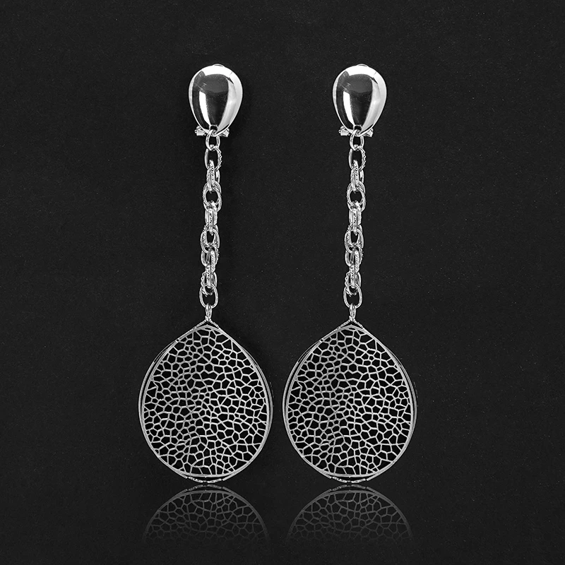 Женские длинные висячие серьги брендовые медные с золотым/серебристым покрытием