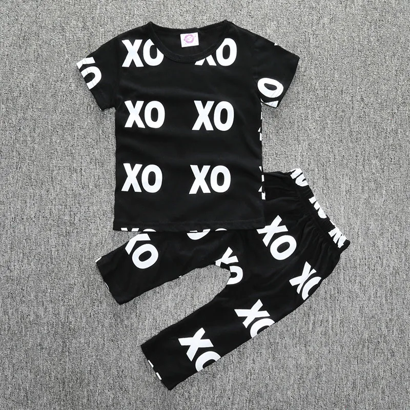 Комплекты для новорожденных футболка с короткими рукавами малышей + штаны