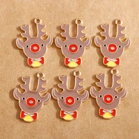 10pcs 1826mm fashion enamel deers christmas charms for jewelry making earring pendants bracelets necklace charms diy findings