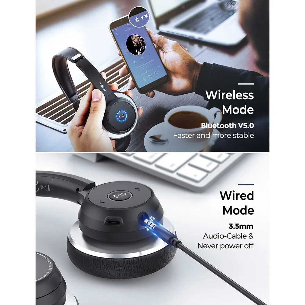 Mpow HC5 Bluetooth 5 0 гарнитура для колл центра водителя офис Беспроводной проводной 2 в 1