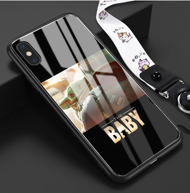 Baby yoda meme милый мягкий силиконовый чехол из закаленного стекла для телефона, чехол для apple iPhone 6 6s 7 8 Plus X XR XS 11 Pro Max