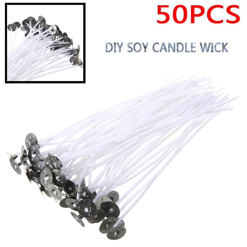 

High Quality Candle Wicks For Cotton Core Candles DIY Making Craft Party Candle Supplies 15cm Candle Wicks Pre-Waxed Wick 50Pcs