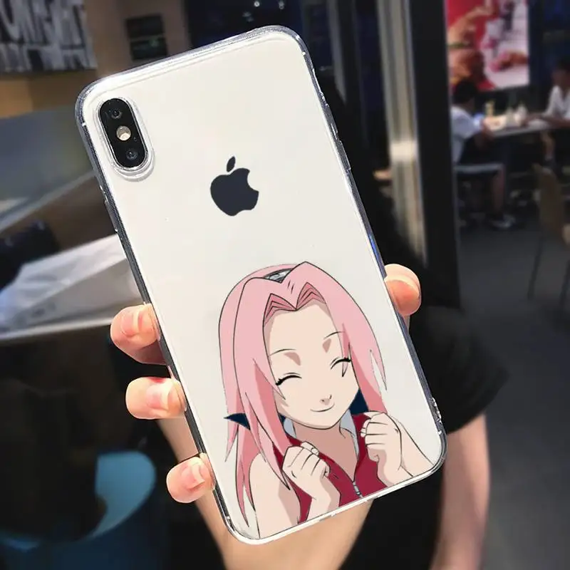 

Haruno Sakura naruto Japan anime Phone Case Transparent soft For iphone 5 5s 5c se 6 6s 7 8 11 12 plus mini x xs xr pro max