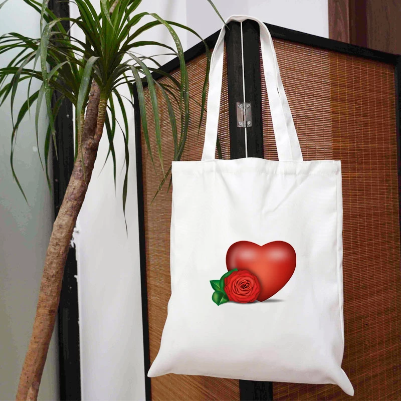 

Flower Bag 2021 Shopper Shoulder White Designer Handbags Cloth Fabric Tote Luxury Canvas Grocery Free Shipping Bags Printed Big
