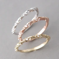 fashionable and simple set crystal twist ring female jewelry 3 colors for retailing