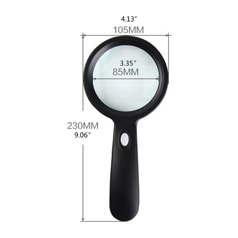 

Lighted Magnifying Glass-10X Hand Held Large Reading Magnifying Glasses with 12 LED Illuminated Light for Seniors, R