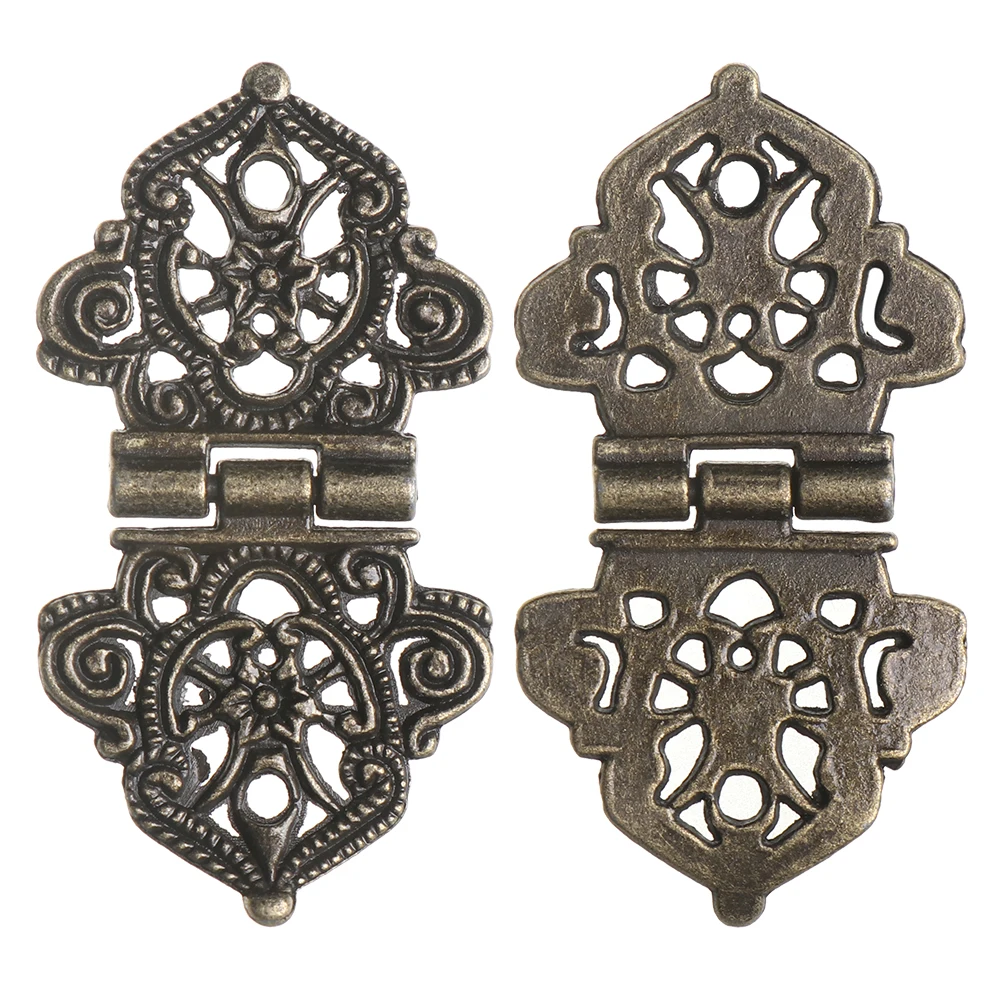 Винтажный бронзового цвета ажурные Цветочные петли цинковый сплав фурнитура для