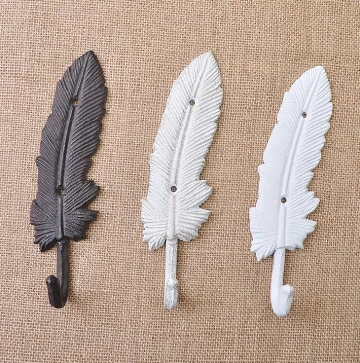 LCH винтажный американский кантри стиль Железный арт белая перьевая ткань крючок