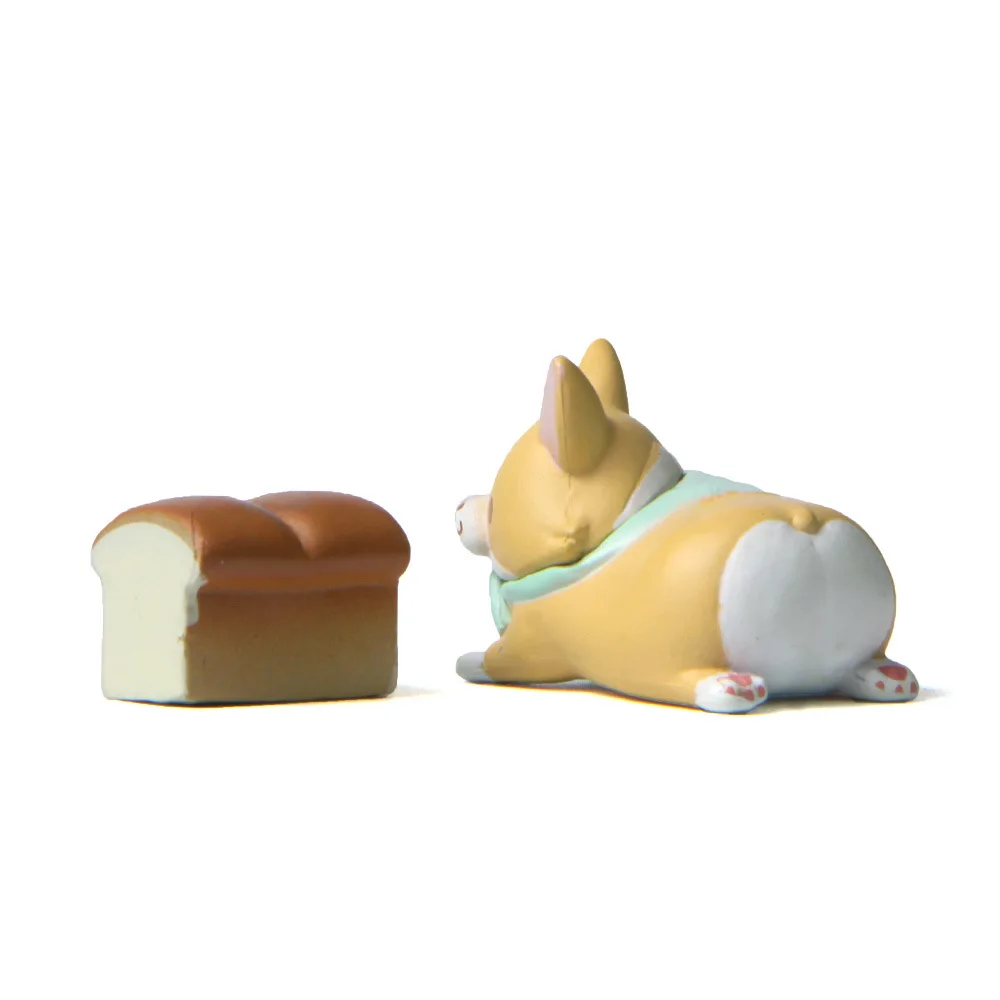 2 шт./компл. Kawaii тосты корги собака ПВХ миниатюрная фигурка животного модели