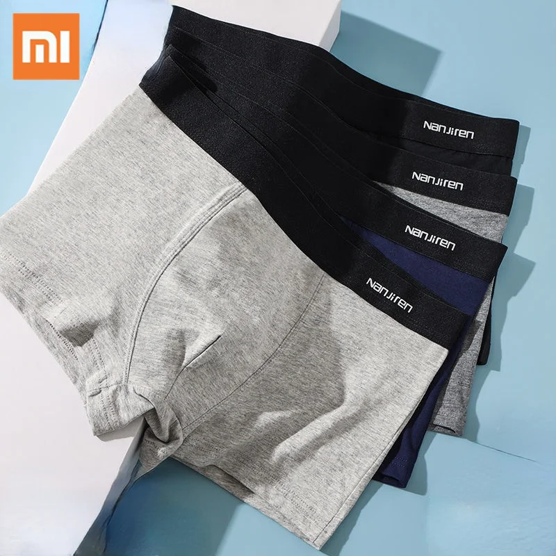 

Xiaomi 3pcs Boxer Shorts Underpants Men's Panties Men Boxer Underwear Cotton Antibacterial for Male Sexy Set Large Size Lot Soft