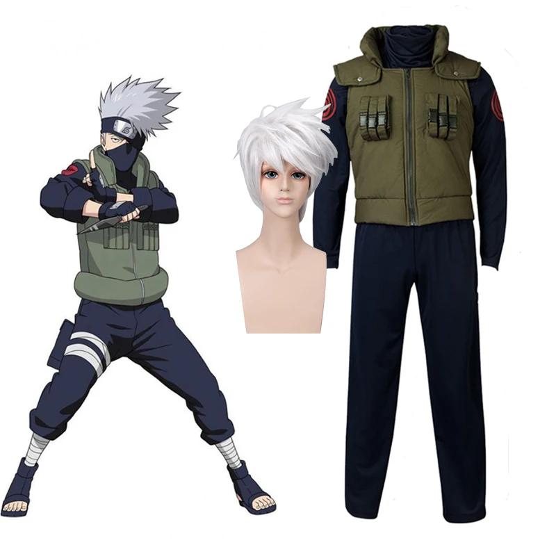 Костюм Хатаке Какаши униформа аниме костюм ниндзя на Хэллоуин мужской жилет топ