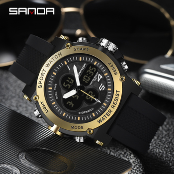 SANDA Luxury Top Brand Watches for Men Big Dial Chronograph Quartz Watch Male Clock Men Watch Sport Watches Relogio Masculino-36792