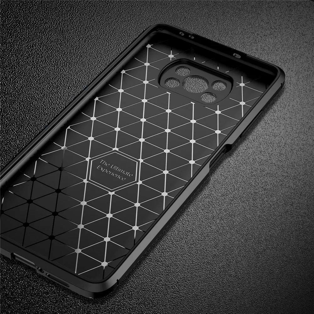 Для Xiaomi POCO X3 NFC Чехол Мягкий силиконовый чехол из углеродного волокна ТПУ