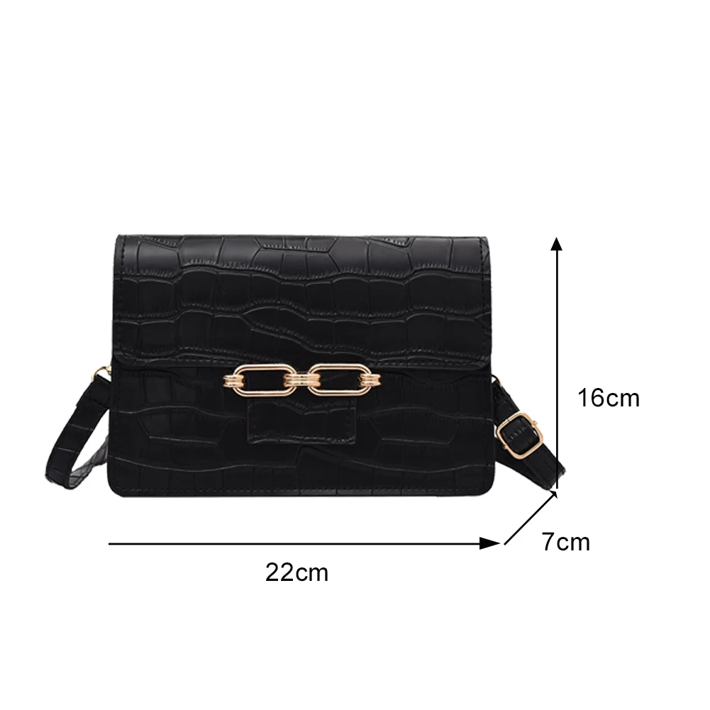 

Popular Simple Female Daily Bag Stone Print Leather Shoulder Purse Women Solid Crossbody Bag Street Small Trunk