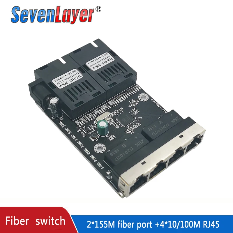 Ethernet коммутатор волоконно оптический медиа конвертер один режим 4 RJ45 и 2 SC