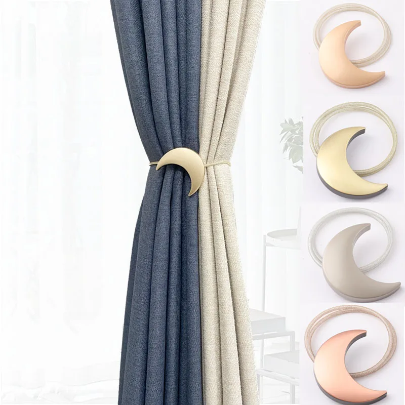 

1x Metal Magnetic Curtain Clip Curtain Holders Tieback Buckle Clips Moon Shaped Hanging Buckle Tie Back Accessories Home Decor