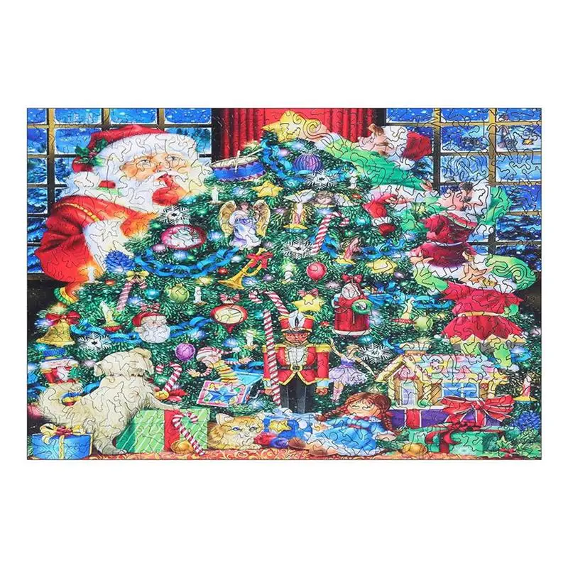 Рождественские деревянные пазлы для взрослых и детей лучший подарок