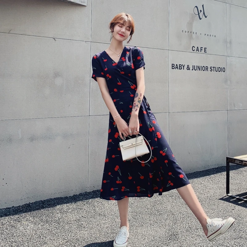 COIGARSAM French Style Women Long dress New Summer Dresses 1945 | Женская одежда