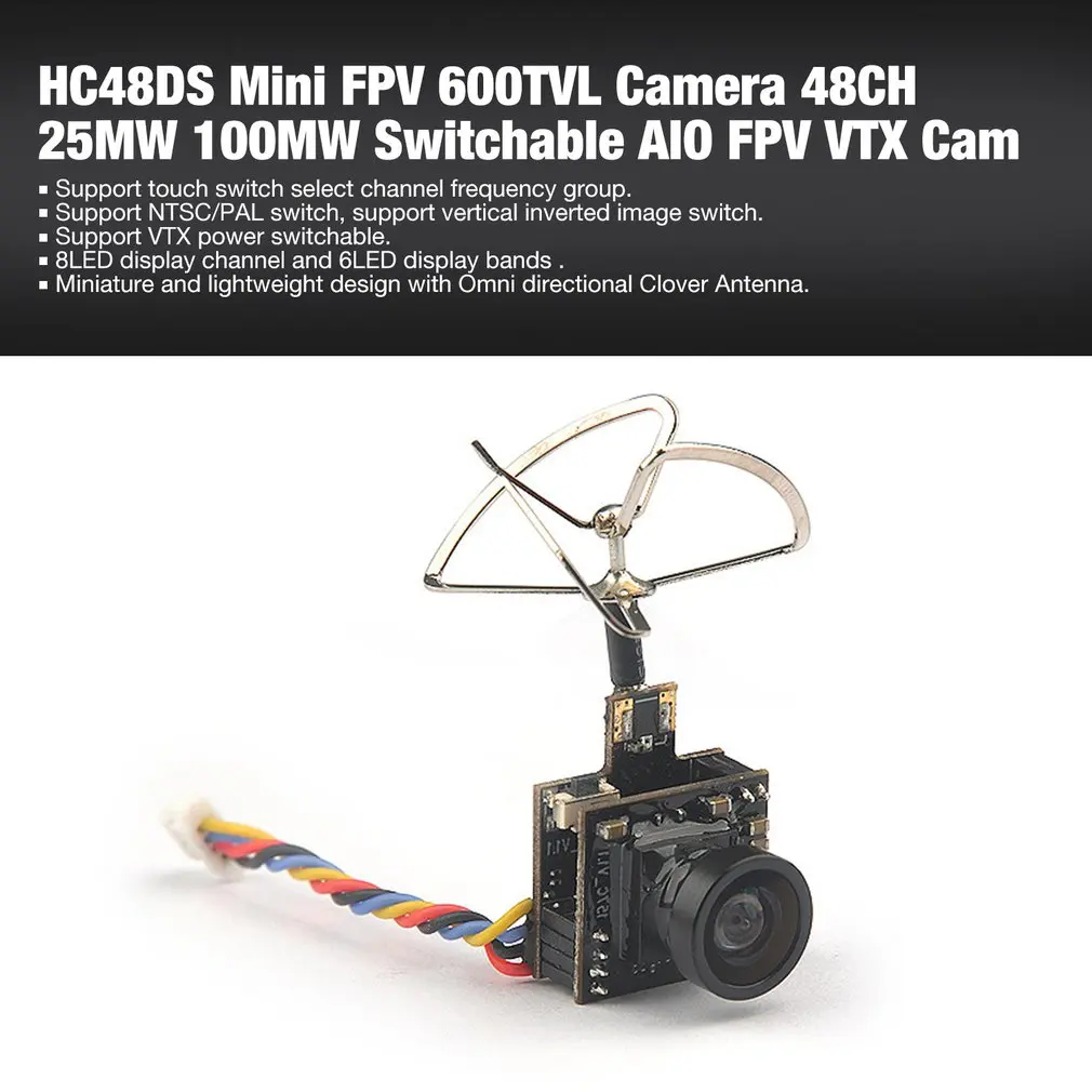 Мини 5,8G fpv-приемник UVC видео Downlink OTG VR+ 5,8G 48CH 25MW 100MW переключаемый 600TVL FPV камера Встроенный передатчик для RC