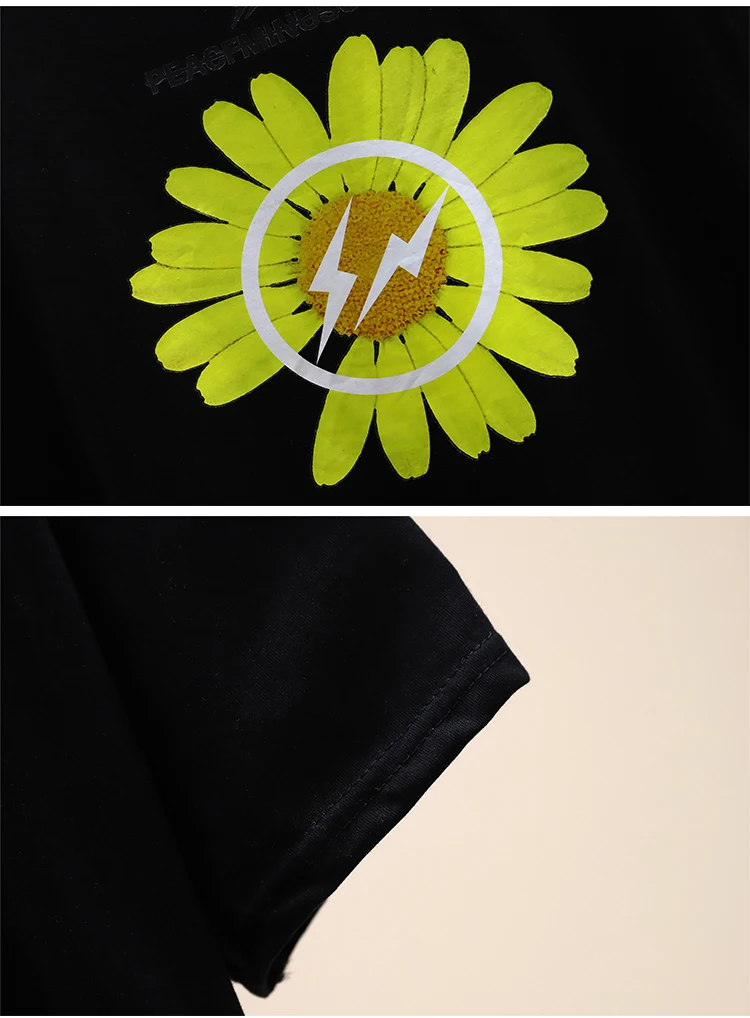 Женский костюм из 2 предметов свободная футболка с цветочным принтом и джинсовые