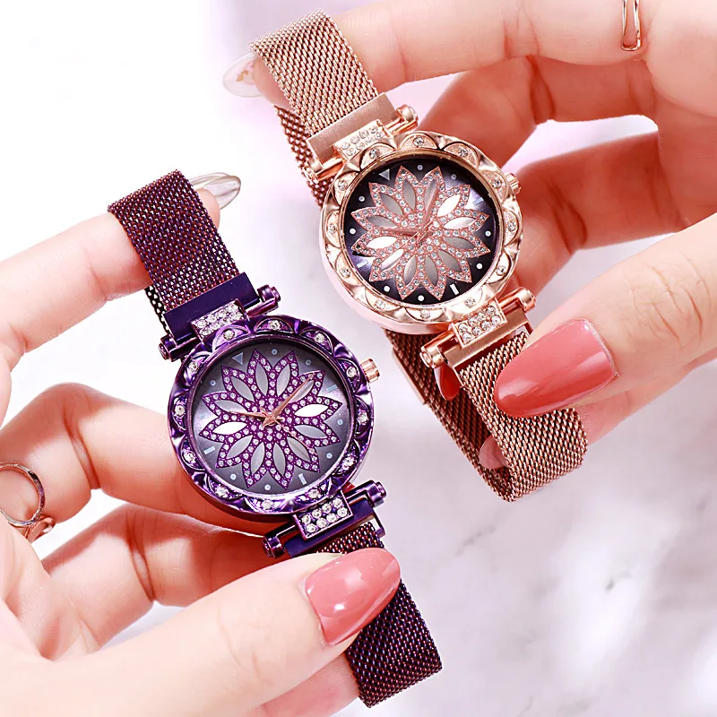 2019 montre femme Модные женские магнит на стальном браслете с часы свободного покроя