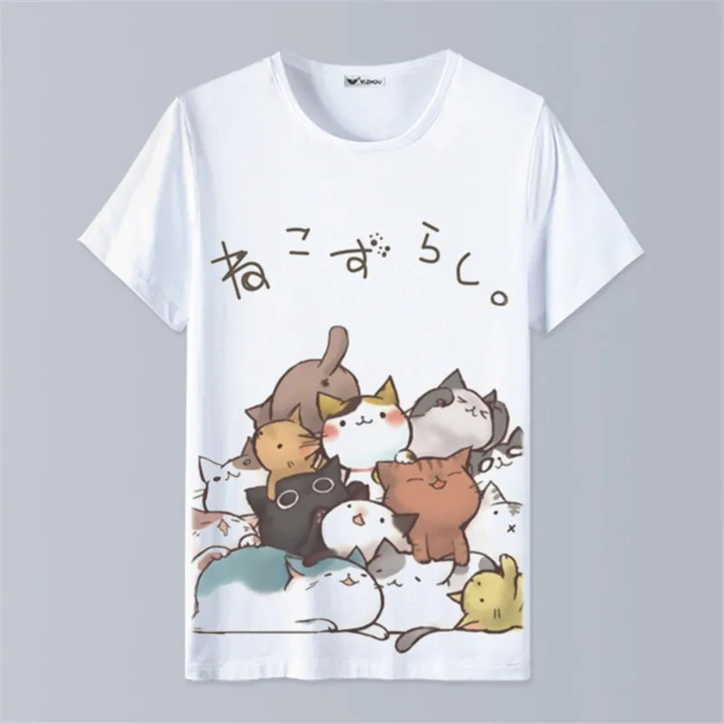

Anime Neko Atsume T-Shirt Harajuku Clothing Unisex Adults Child Casual kawaii T Shirt Short Sleeve Tops tshirt