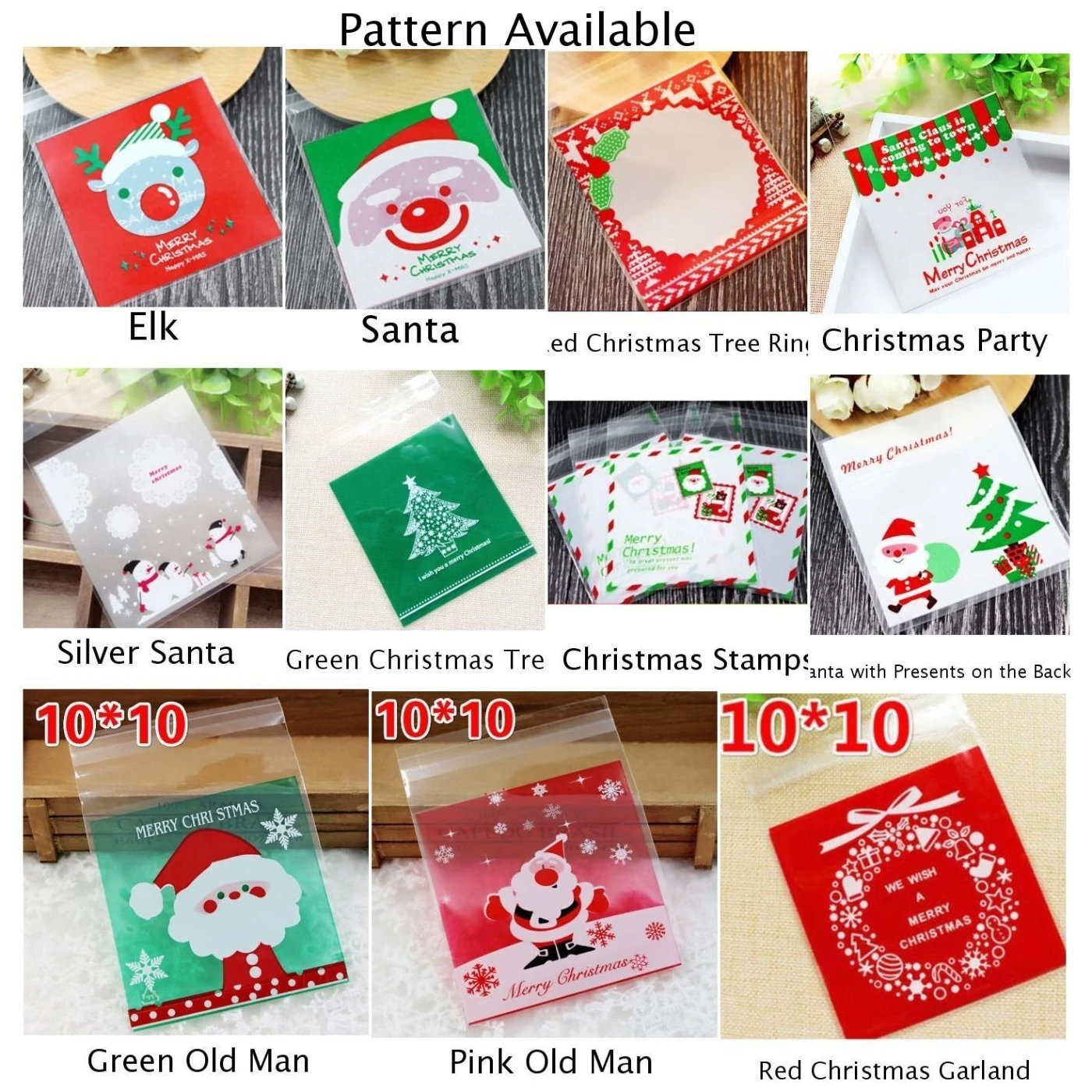 100 шт рождественские вечерние упаковки для печенья/лунного торта/печенья/конфет |