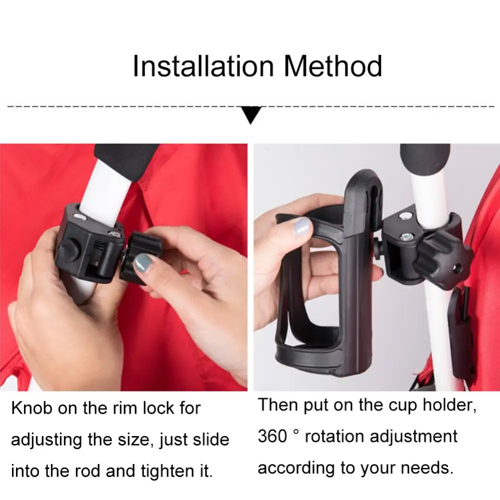 

Baby Stroller Universal Cup Holder Pram Nursing Bottle Umbrella Rack Rotatable