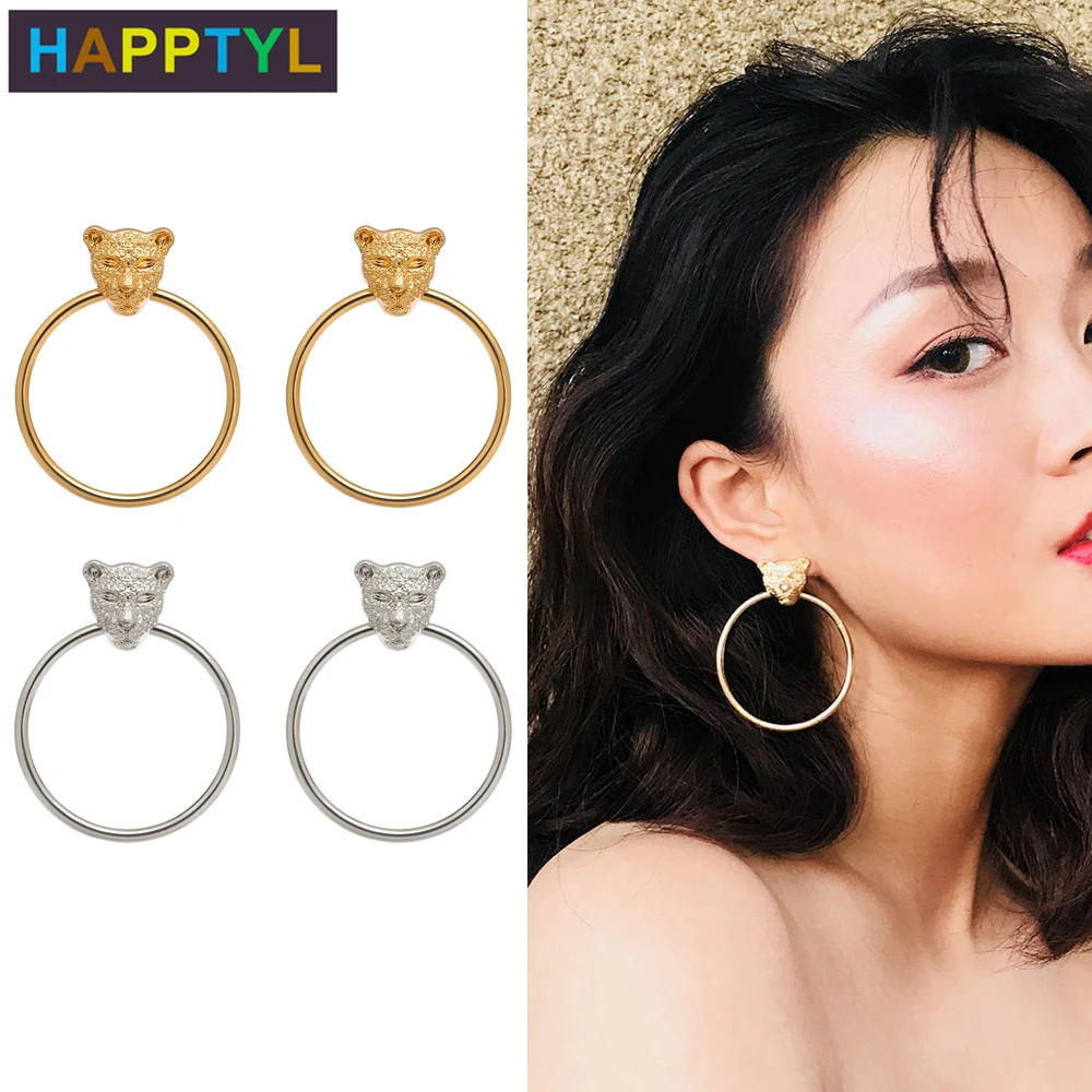 

HAPPTYL 1Pair Stud Leopard Alloy Glossing Wedding Dangles Ear Drop for Bridal