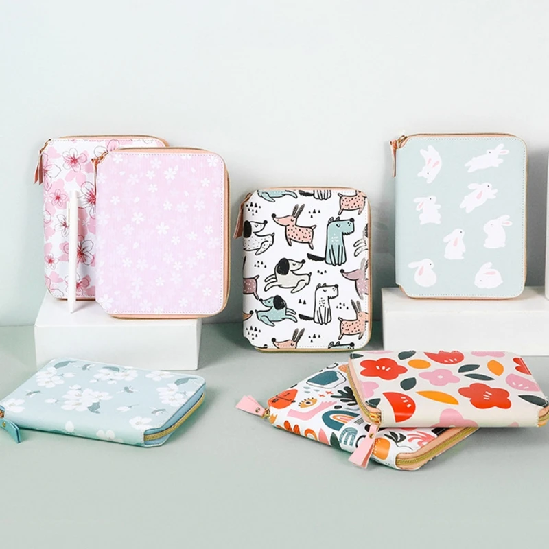 Мультфильм Цветок B6 блокнот на молнии с ручкой набор кожаный планировщик Дневник