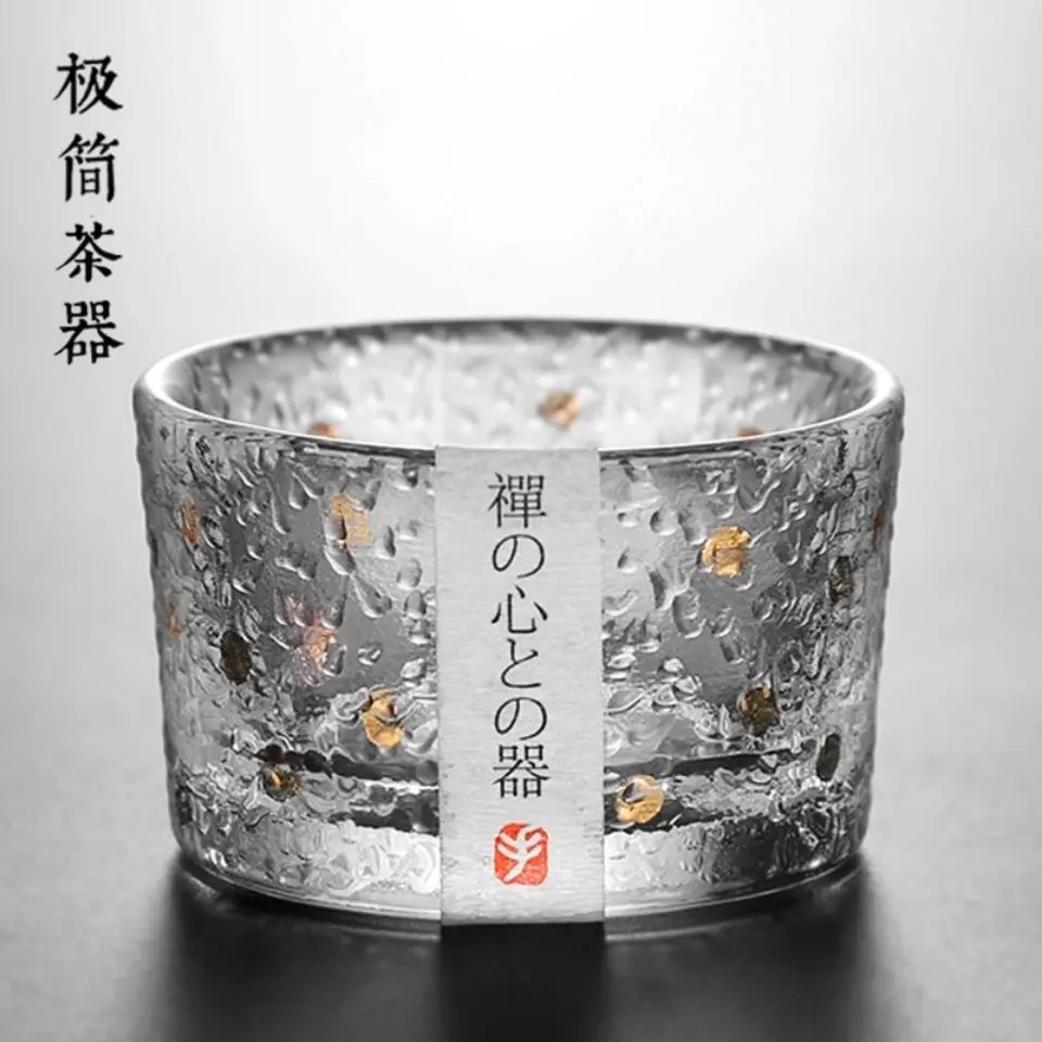 

Carved set single glass home wine pure hand-made high-value tea set drink carved flower tasting cup hammer pattern