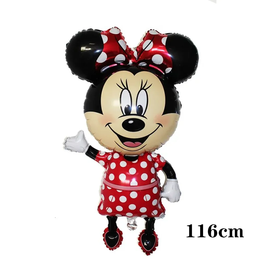116cm Minnie red 1 шт. 116*64 см большая подставка Микки и Минни Маус Фольга воздушные шары, Классические игрушки надувной воздушный шар с гелием на день рождения воздушные шары вечерние поставки - Цвет: 116cm Minnie red