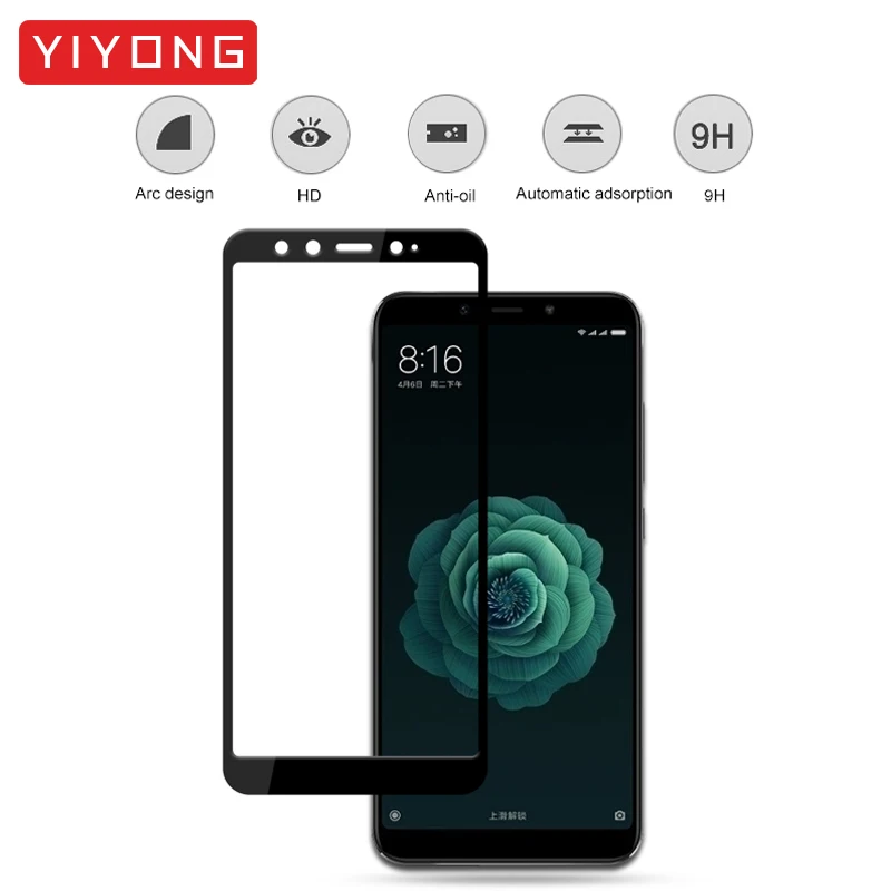 25 шт./лот YIYONG 5D полное покрытие стекло для Xiaomi Mi 6X Mi6x закаленное Xiomi A2 Защита экрана