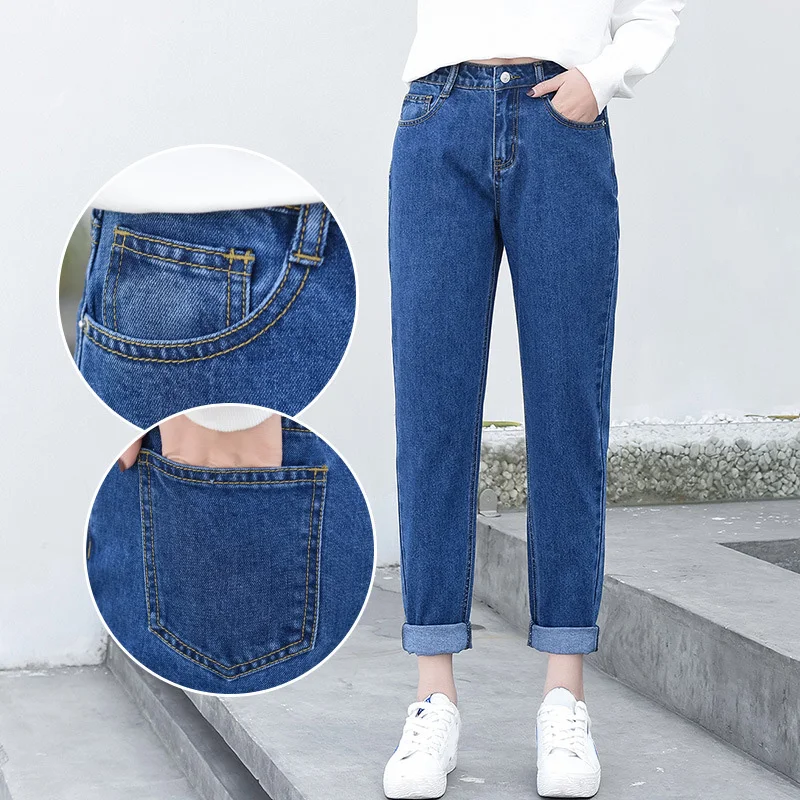 Новинка 2019 весна-осень женские корейские джинсы модные брюки высокая талия