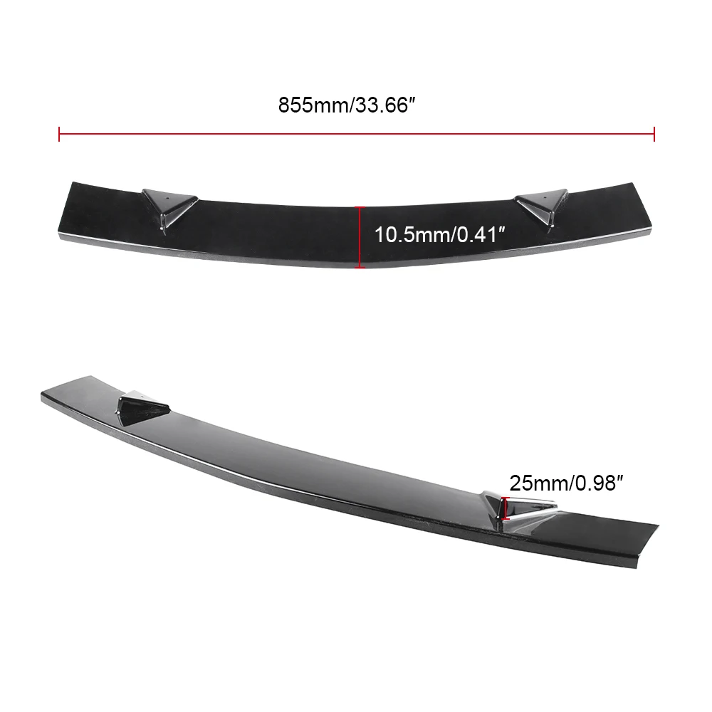 3 шт передний бампер яркий черный PP подбородок спойлер разветвители защита