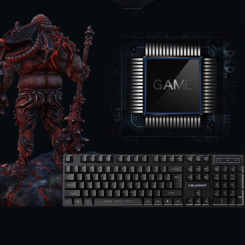 

Lanshuo E520 USB Wired Backlight Manipulator Floating Keyboard and Mouse Set