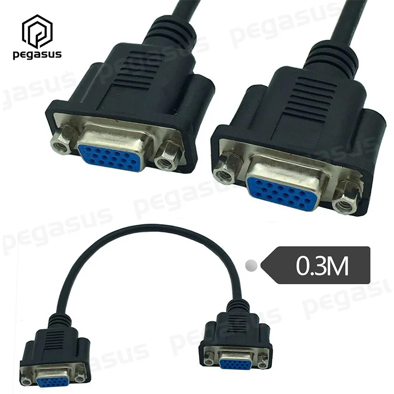 Кабель 0,3 метров VGA HDTV / HD15 «Мама-мама» может быть установлен на лицевой пластине