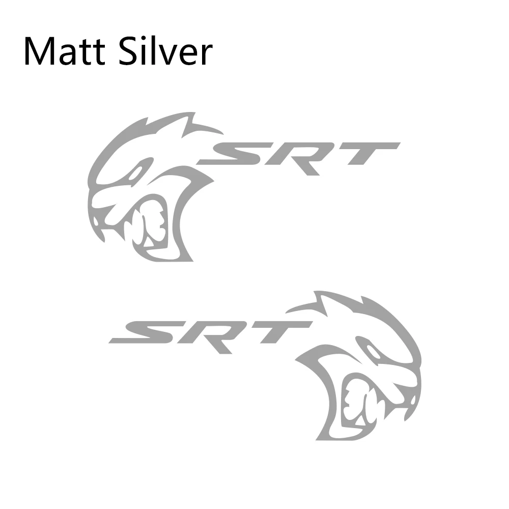 Matt Sliver 2 шт. наклейки для боковой двери автомобиля для Dodge Mopar Challenger Srt DIY Авто Виниловая пленка наклейки для стайлинга автомобиля аксессуары для тюнинга автомобиля - Название цвета: Matt Sliver