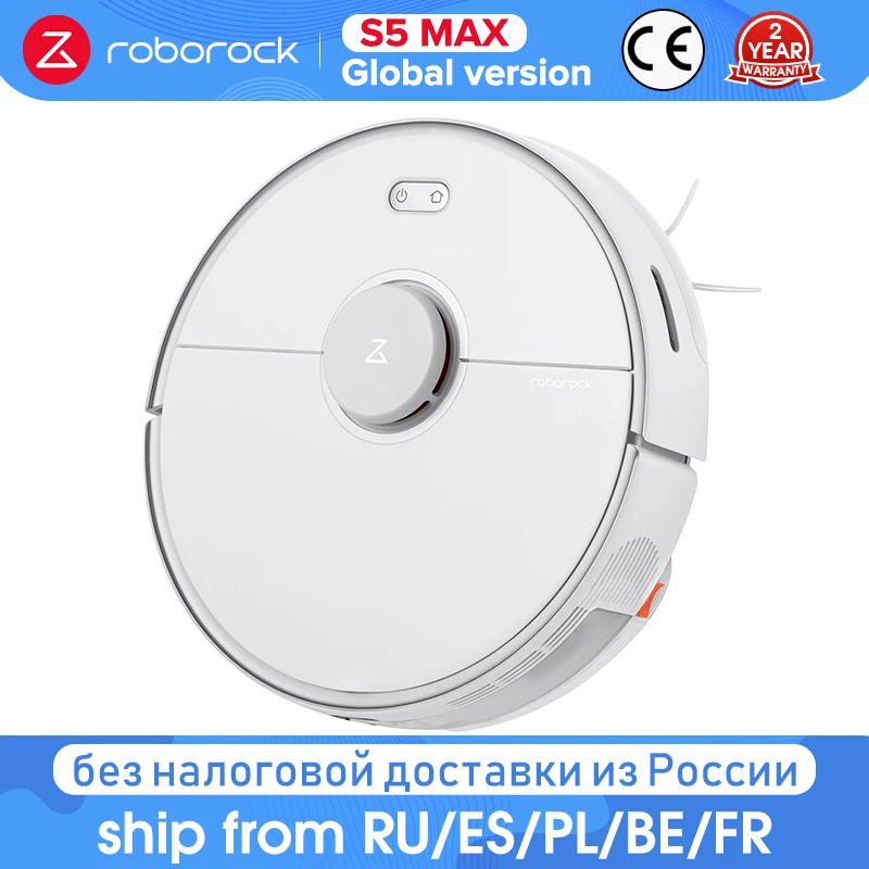 [2500₽ promo code: RUMS2500] Робот пылесос Roborock S5 Max для дома с мокрой и сухой